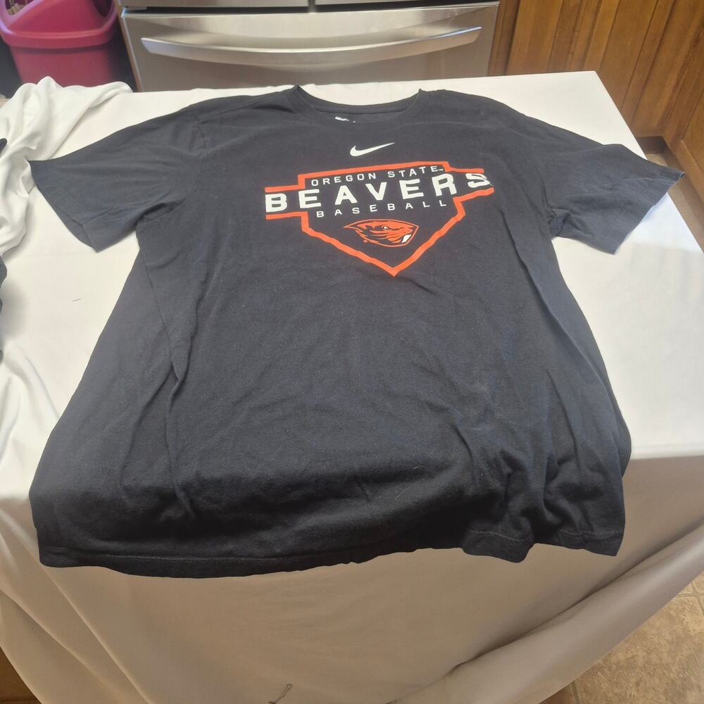 Nike Oregon State Beavers Baseball T Shirt Mens XL Black OSU NCAA